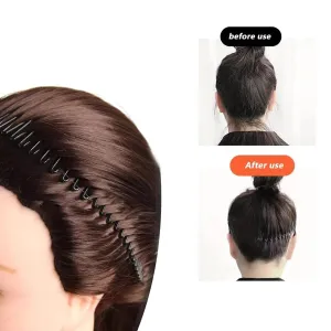 12 Pieces In Classical Style Circle Headbands with Teeth,Full Circular Stretch Comb Headband,Flexible Hair Wrap Holder Hair Comb for Women Girls (Black, One Size)