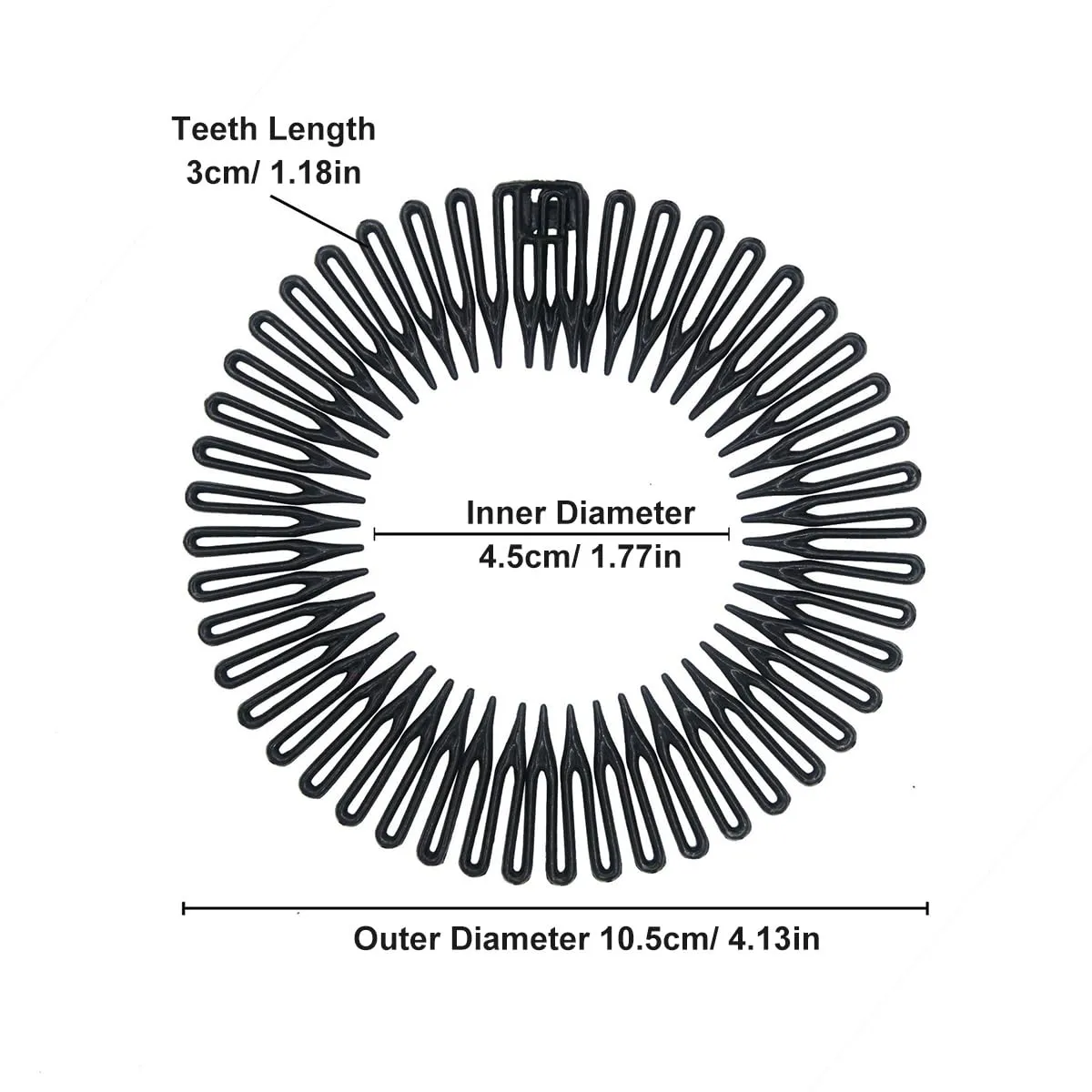 12 Pieces In Classical Style Circle Headbands with Teeth,Full Circular Stretch Comb Headband,Flexible Hair Wrap Holder Hair Comb for Women Girls (Brown, One Size)