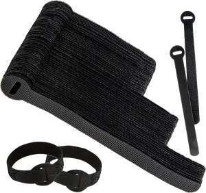 120 PCS Wire Organizers for Cords, 5 6 8 inch Wire Management Ties Reusable Multi Size Cord Wraps Black, Adjustable Cable Ties