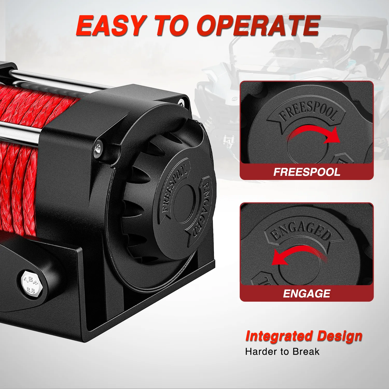 3500 lb ATV/UTV Electric Winch Kit With Synthetic Winch Rope