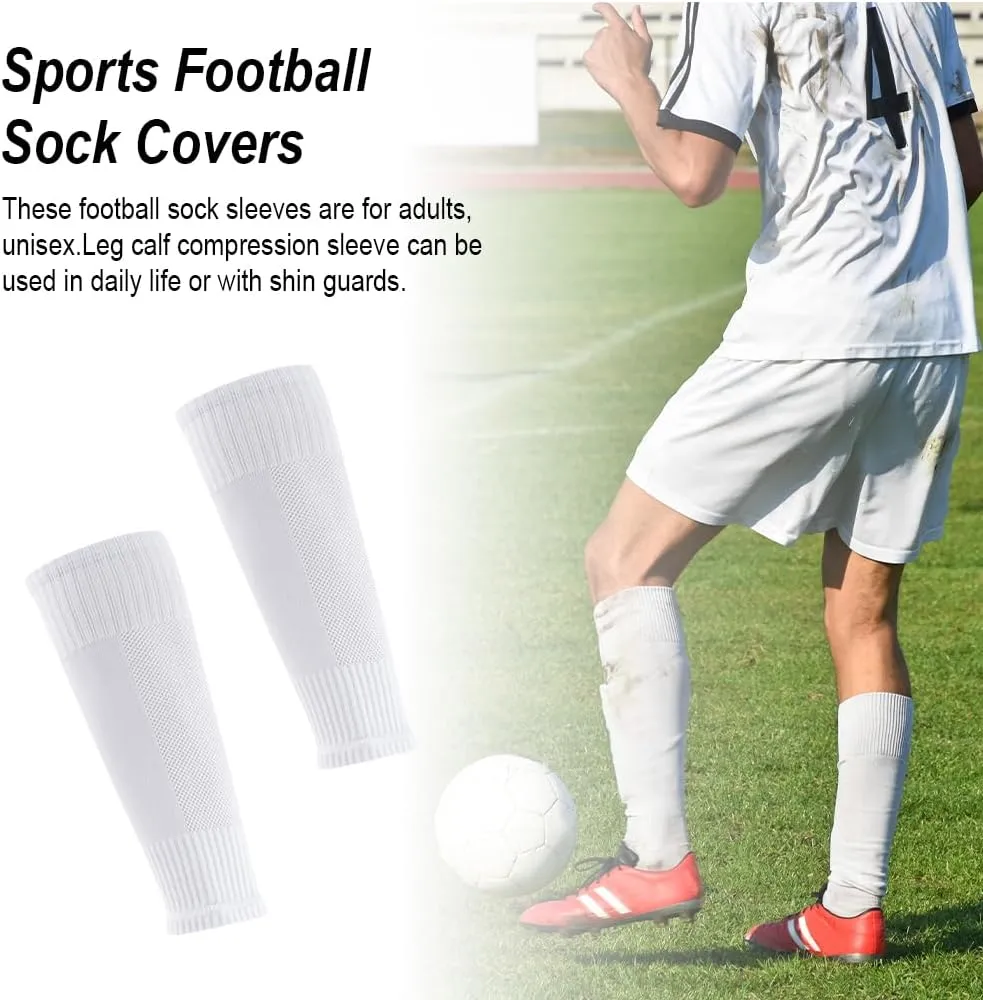 4 Pairs Leg Sleeves for Soccer, Shin Guard Sleeves Accompany Grip Socks, Youth Adults