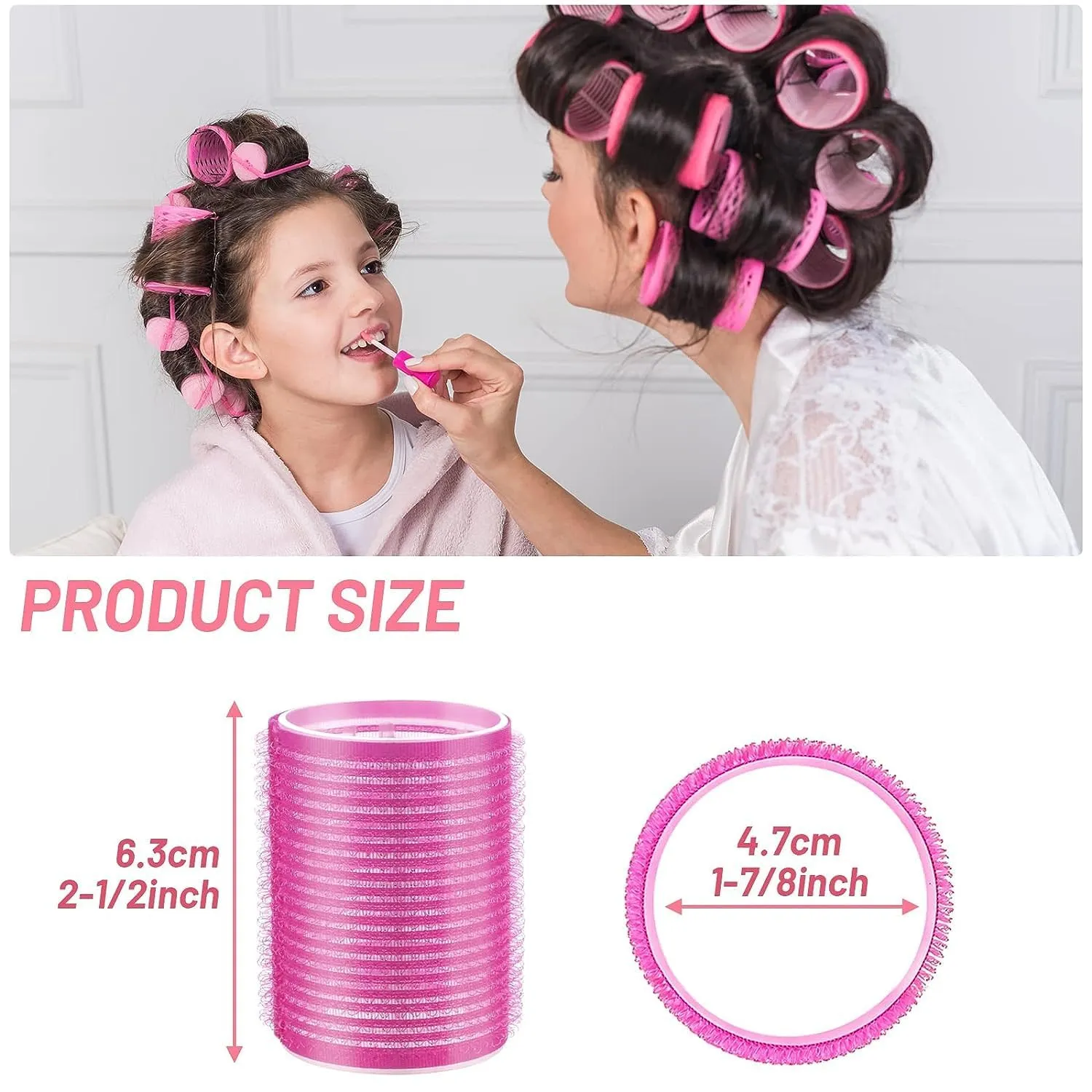 Aara Internationals multicolored Hair Curler Rollers for Women, 6pcs Self Grip Magic Hair Roller Clips Hairdressing Kit for Long Medium Short Hair with 12 Bang Clips & 1 Comb