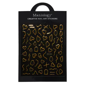 Abstract Gold (SO223 ) - Metallic Nail Art Sticker Sheet