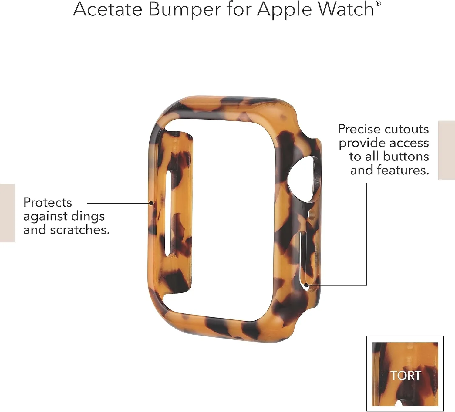 Anne Klein Women's Acetate Fashion Bumper for Apple Watch Secure, Apple Watch Bumper