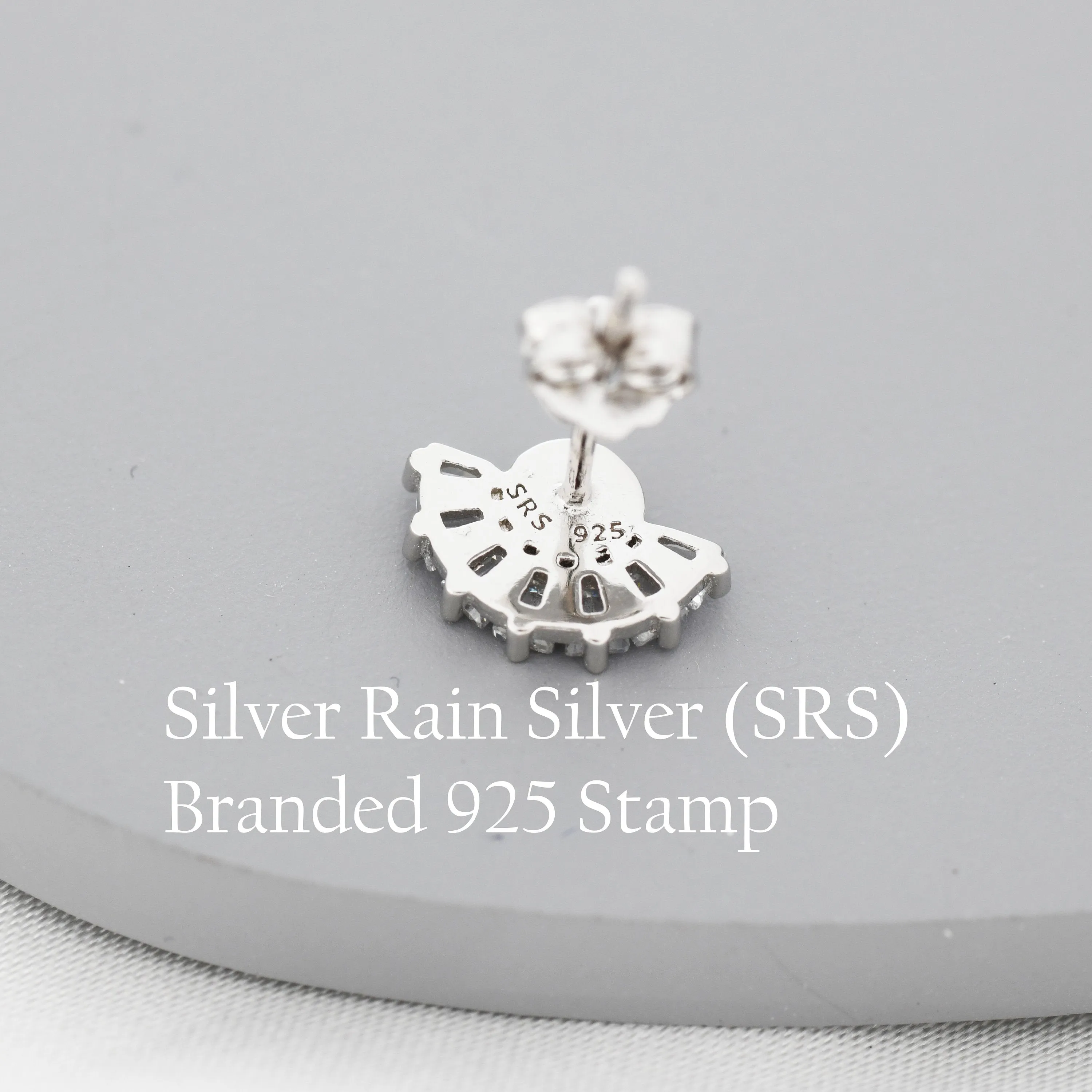Art Deco Style  Green Opal Fan Stud Earrings in Sterling Silver, Silver or Gold, Crown Opal Earrings, Tiny Fire Opal Earrings