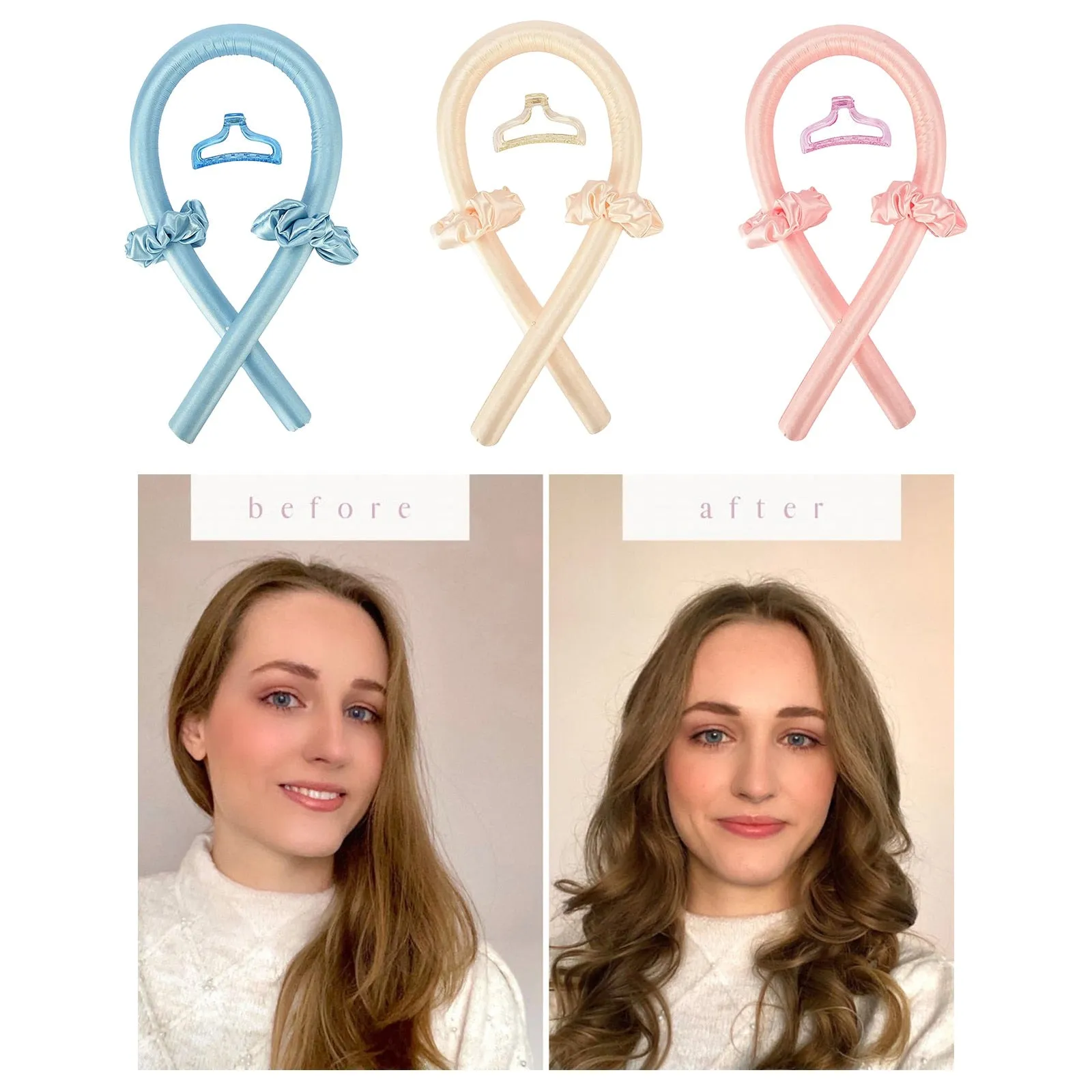 Beauty Heatless Curling Rod Headband Lazy Curler Set