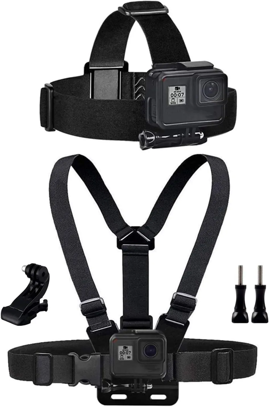 Chest Mount Harness Chesty Vest Head Mount Strap for Action Camera Compatible with GoPro Hero 12,11,10,9,8,Max,Go Pro Hero 7,6, 5,4, Session,3 ,3,Hero (2018),Fusion,DJI Osmo,AKASO
