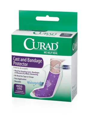 CURAD Child Leg Cast and Bandage Protectors, Water Resistant, Reusable, Ideal for Shower and Bath - Pack of 2