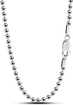 Fashion 100% 925 Sterling Silver Necklace Men & Women 2.3MM 18 "20" 22 "24" 26 "28" Solid Silver Bead Chain Pendant Link Jewelry Gift