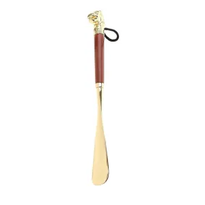 Gold-Tone Lion Head Metal Shoehorn