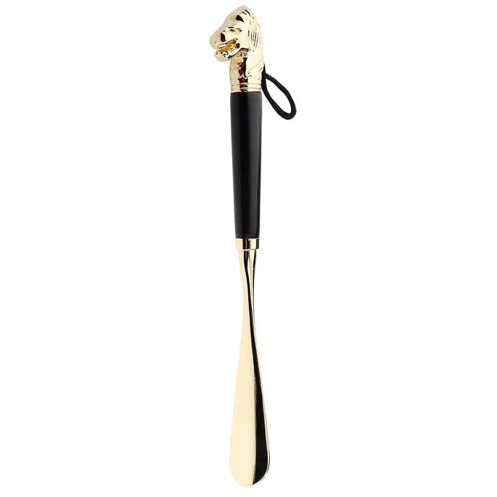 Gold-Tone Lion Head Metal Shoehorn