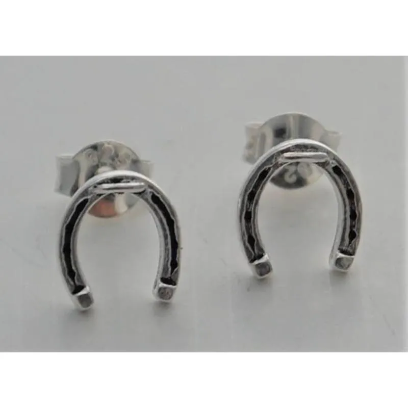 Horseshoe Earrings in Sterling Silver