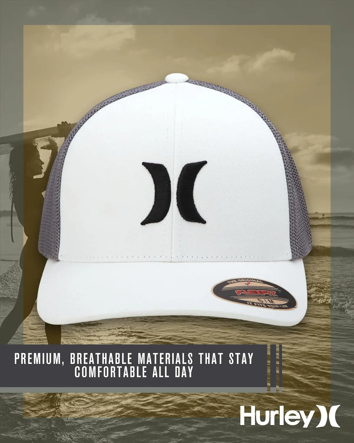 Hurley Men's Hat - Laguna Icon Mesh Fitted Trucker Cap