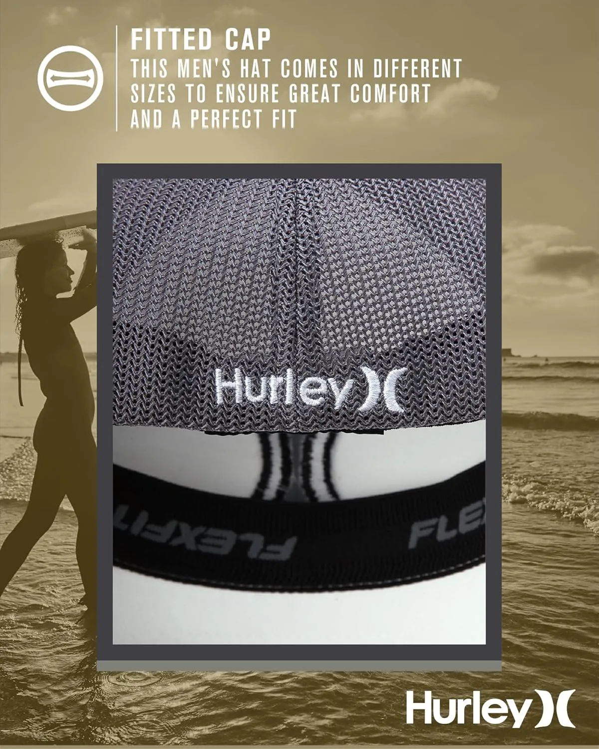 Hurley Men's Hat - Laguna Icon Mesh Fitted Trucker Cap