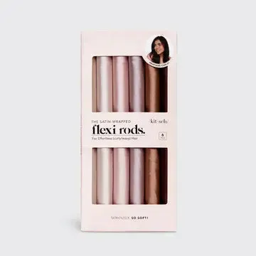 KITSCH SATIN WRAPPED FLEXI RODS HEATLESS CURLING SET ROSEWOOD