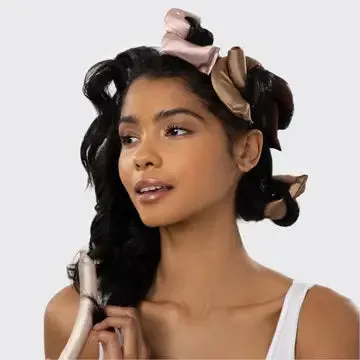 KITSCH SATIN WRAPPED FLEXI RODS HEATLESS CURLING SET ROSEWOOD