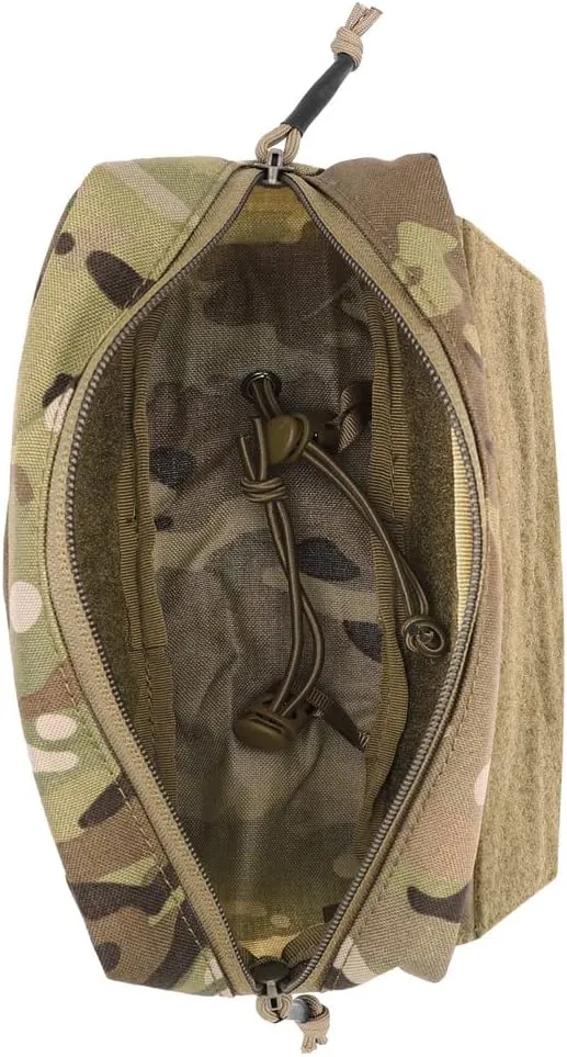 KRYDEX Tactical Waist Pack Sub Abdominal Carrying Kit Bag with Hook and Loop Panel for Tactical Vest Chest Rig (Camo)