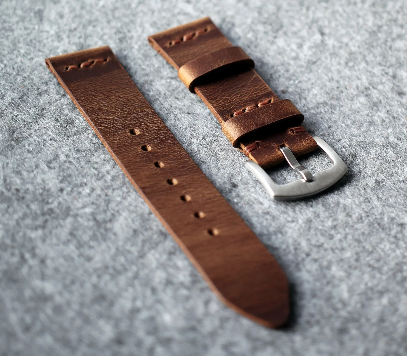 Leather Watch Strap - Antique Brown