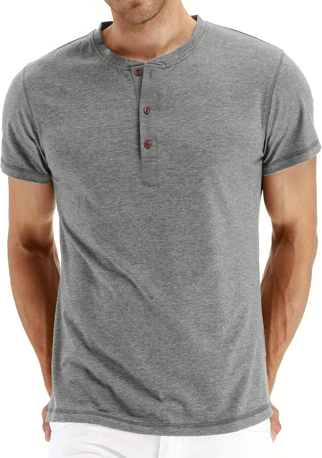 NITAGUT Mens Fashion Casual Front Placket Basic Long/Short Sleeve Henley T-Shirts