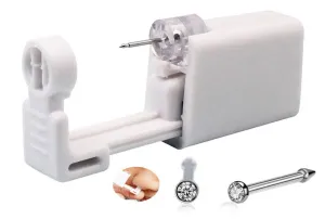 Nose Piercing Kit, Nose Pierce Kit Nose Piercing Gun Self Nose Piercing Gun Kit Nose Piercing Gun Kit Tool (White)