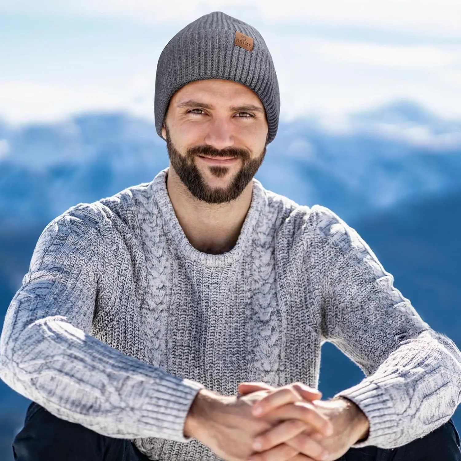 Oversize XXL Winter Beanie Knit Hat for Men - Daily Knit Ribbed Cap - Warm Toboggan Skull Caps for Cold Weather