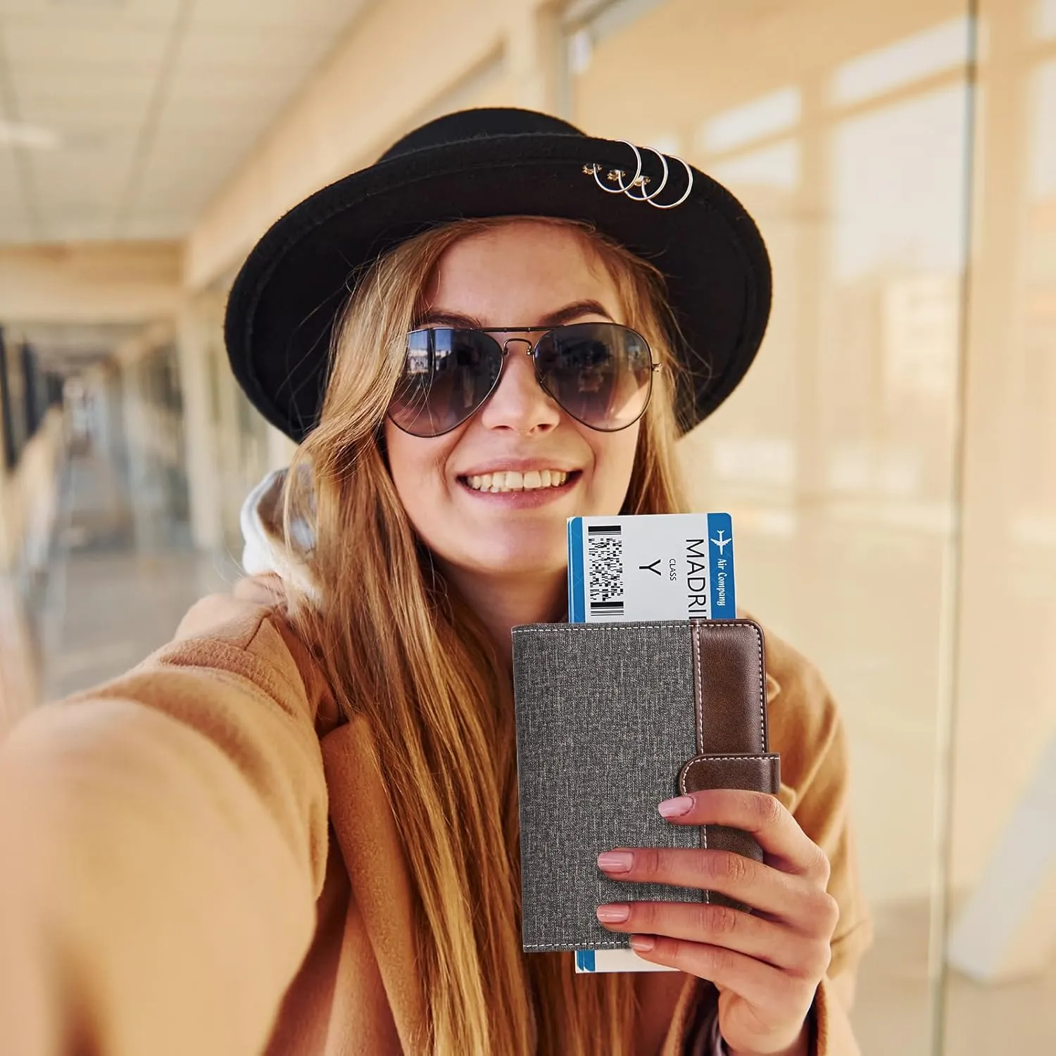 passport holder, passport cover, vaccine card holder, waterproof leather travel wallet with rfid blocking for men/women