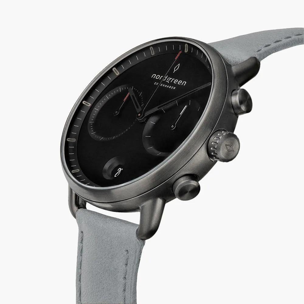Pioneer  | Black Dial - Dove Grey Vegan Leather