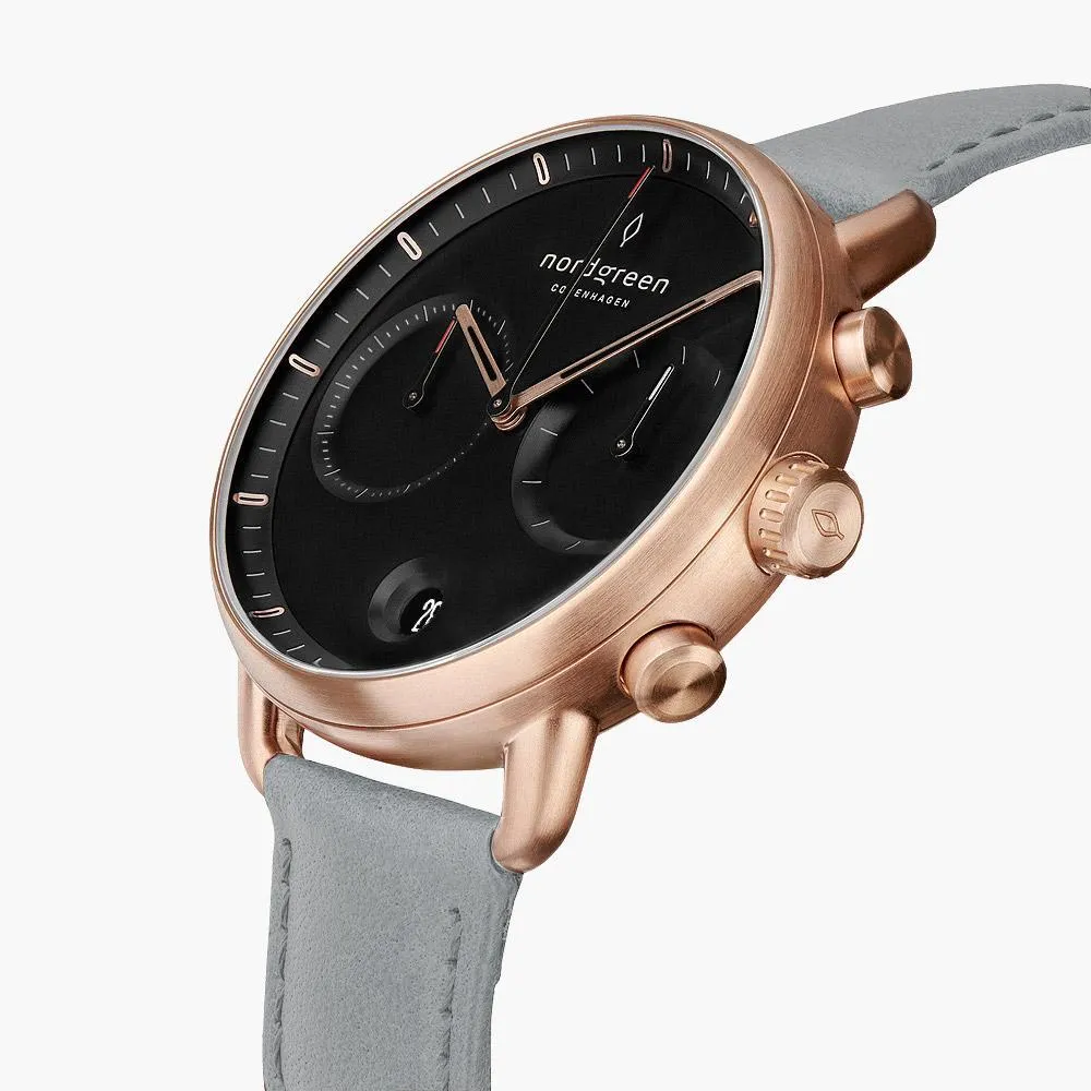 Pioneer  | Black Dial - Dove Grey Vegan Leather