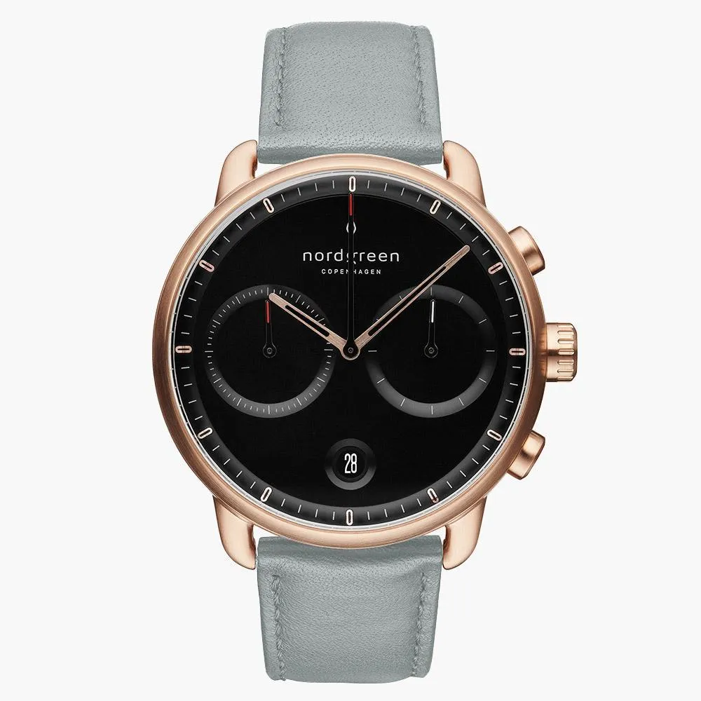 Pioneer  | Black Dial - Dove Grey Vegan Leather