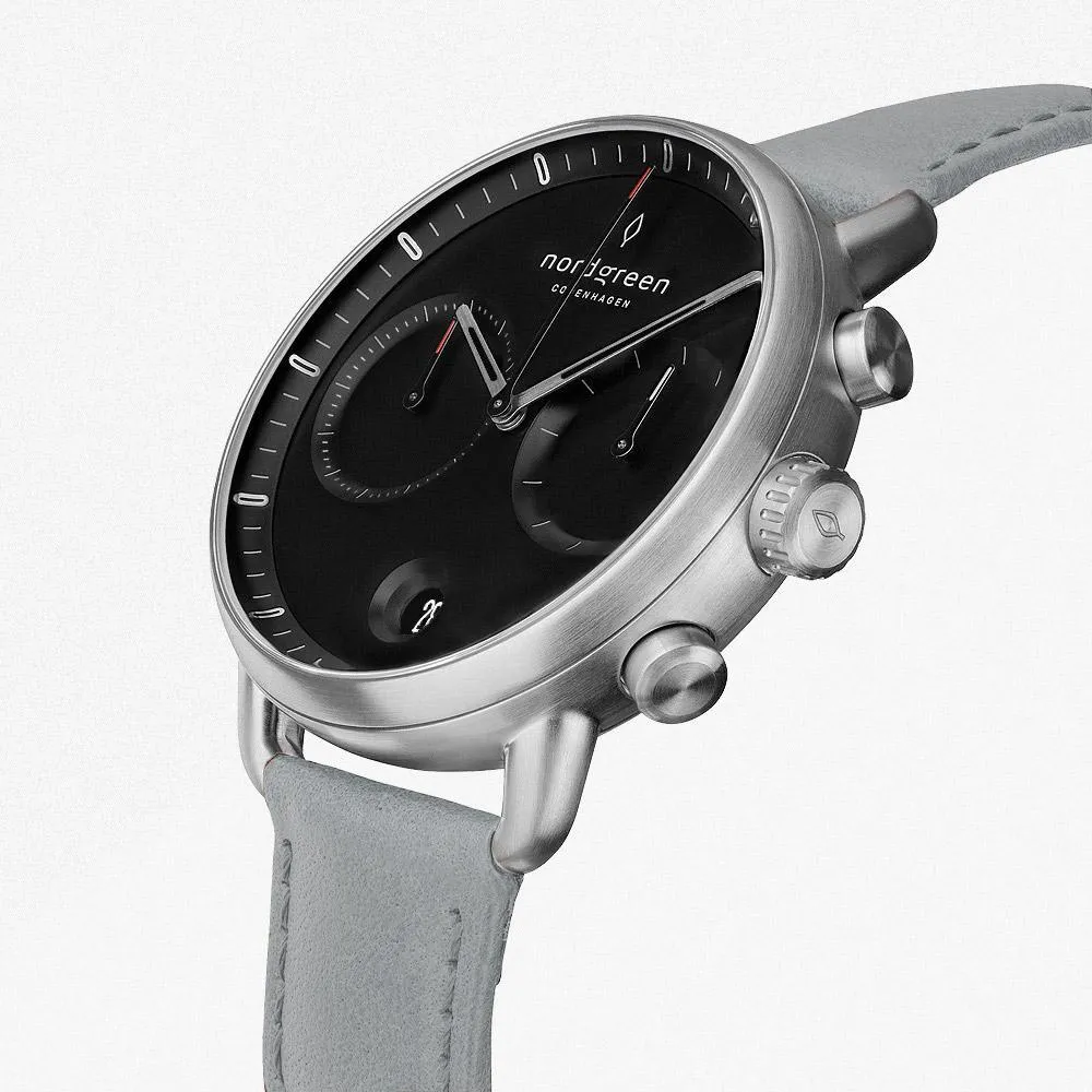 Pioneer  | Black Dial - Dove Grey Vegan Leather