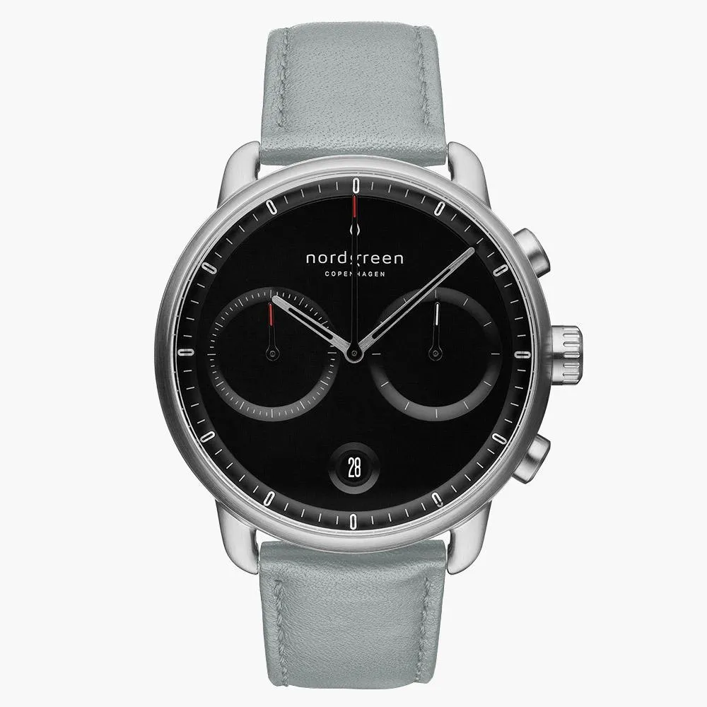 Pioneer  | Black Dial - Dove Grey Vegan Leather