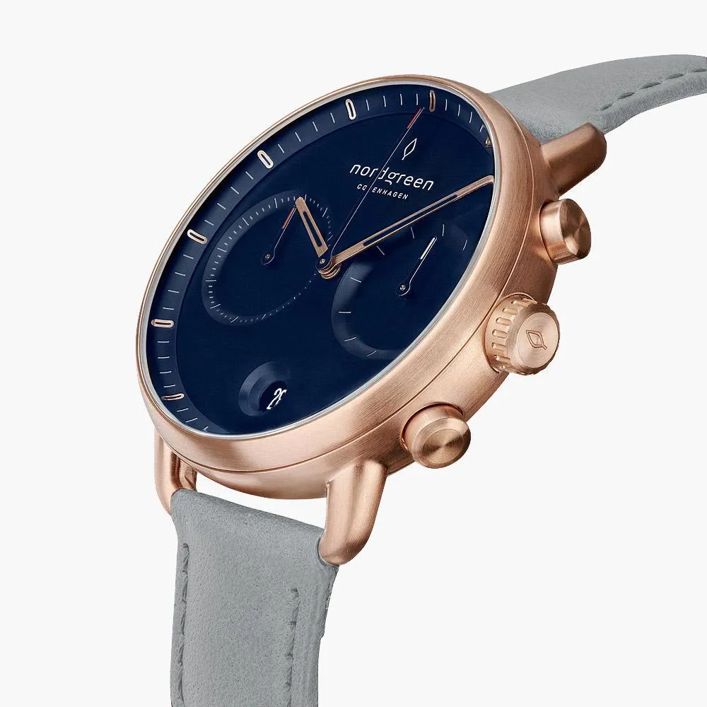 Pioneer | Navy Dial - Dove Grey Vegan Leather