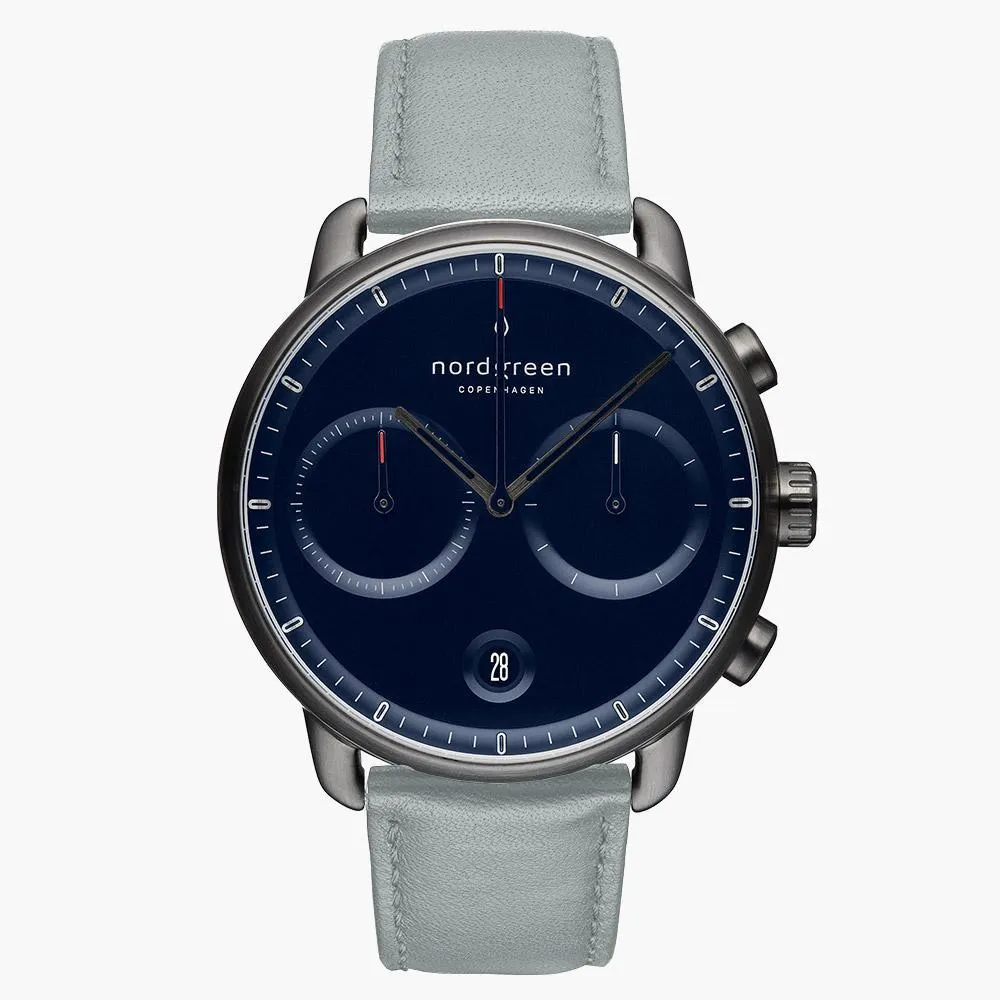 Pioneer | Navy Dial - Dove Grey Vegan Leather