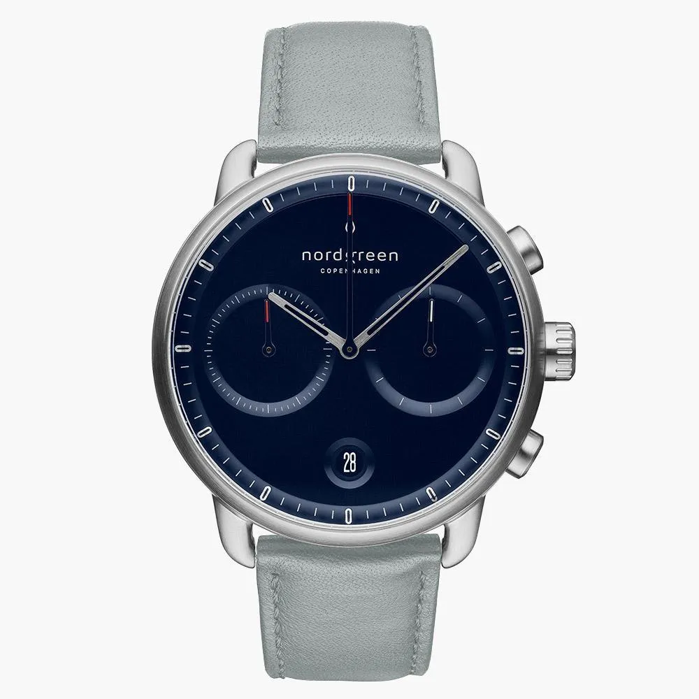 Pioneer | Navy Dial - Dove Grey Vegan Leather