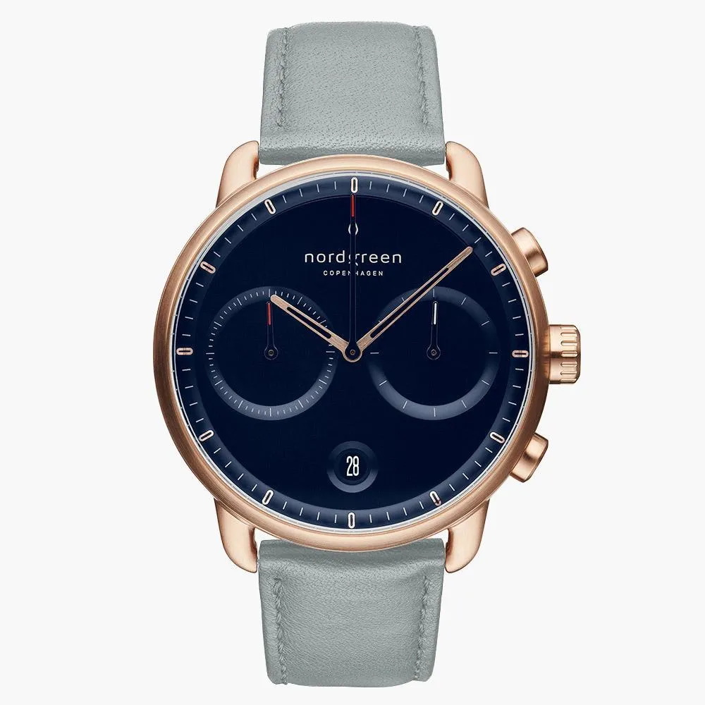 Pioneer | Navy Dial - Dove Grey Vegan Leather