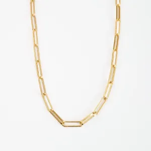 Rectangle Link Necklace - Gold Plate