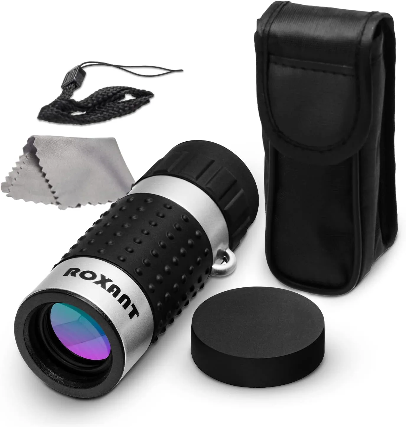 Roxant Monocular Telescope - High Definition Ultra Light Pocket Telescope - Includes Compact Monocular, Neck Strap & Cleaning Cloth, Monoculars for Adults, High Powered Handheld Telescope