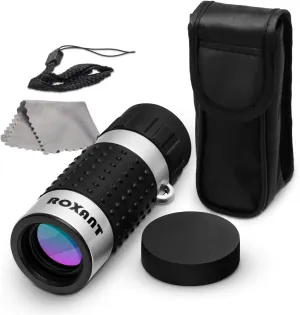 Roxant Monocular Telescope - High Definition Ultra Light Pocket Telescope - Includes Compact Monocular, Neck Strap & Cleaning Cloth, Monoculars for Adults, High Powered Handheld Telescope