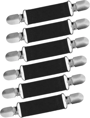 Ruisita 6 Pieces Fashion Dress Clips for Men & Women Summer Retro Short-sleeve Shirts Stainless Steel Elastic Clips