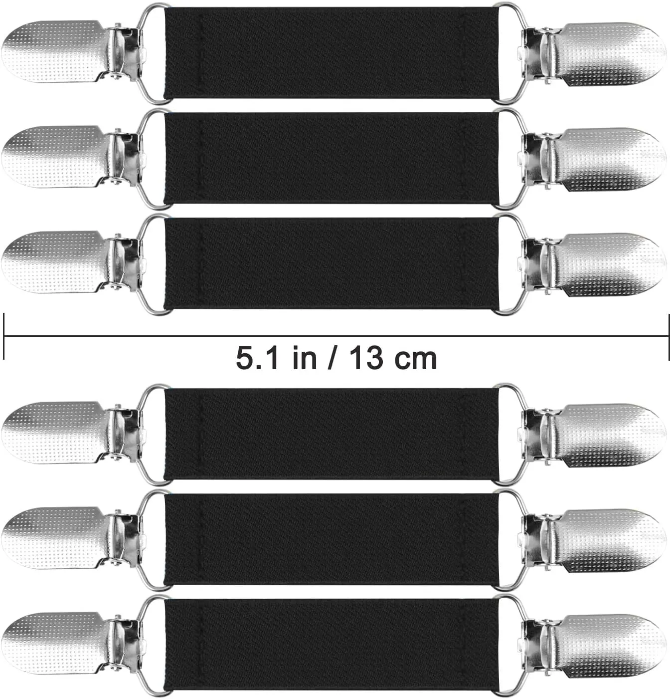 Ruisita 6 Pieces Fashion Dress Clips for Men & Women Summer Retro Short-sleeve Shirts Stainless Steel Elastic Clips