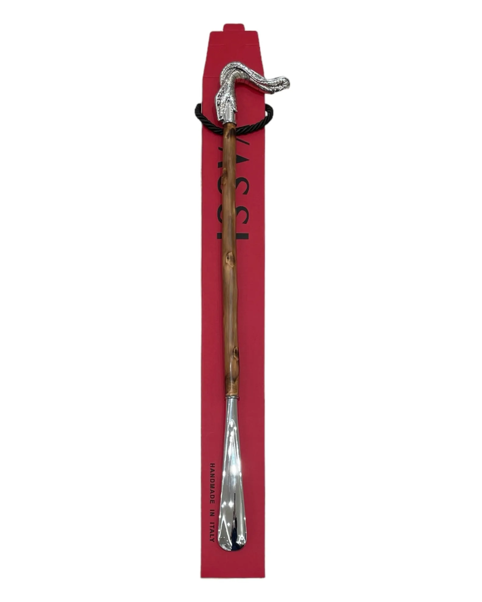 Silver Snake Long Shoehorn - Chestnut, Silver
