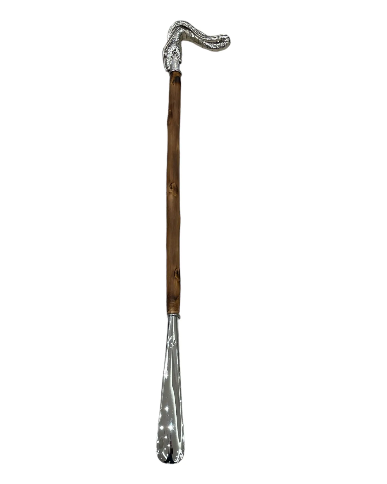 Silver Snake Long Shoehorn - Chestnut, Silver