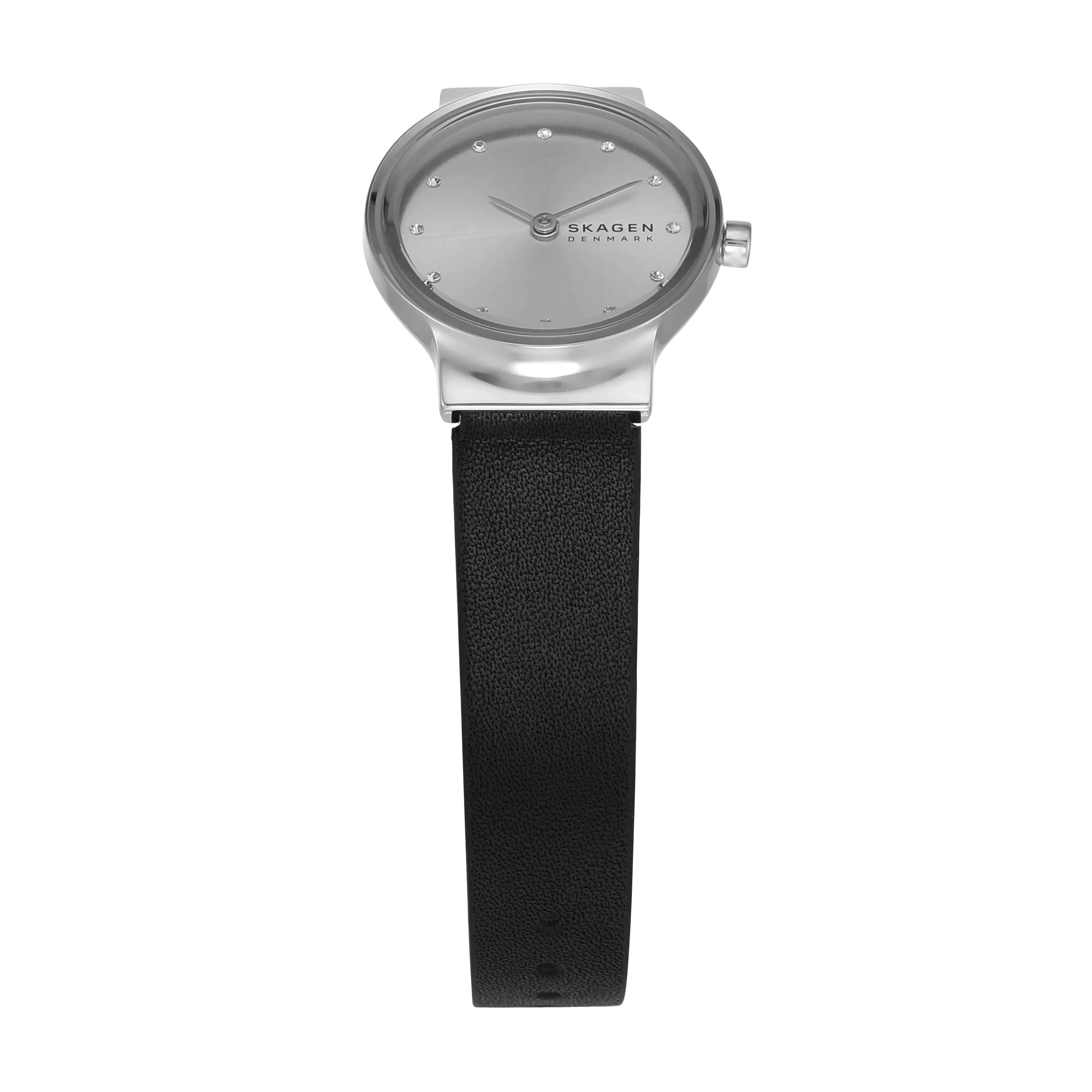 Skagen Freja Minimalist Black Leather Watch for Women SKW3119