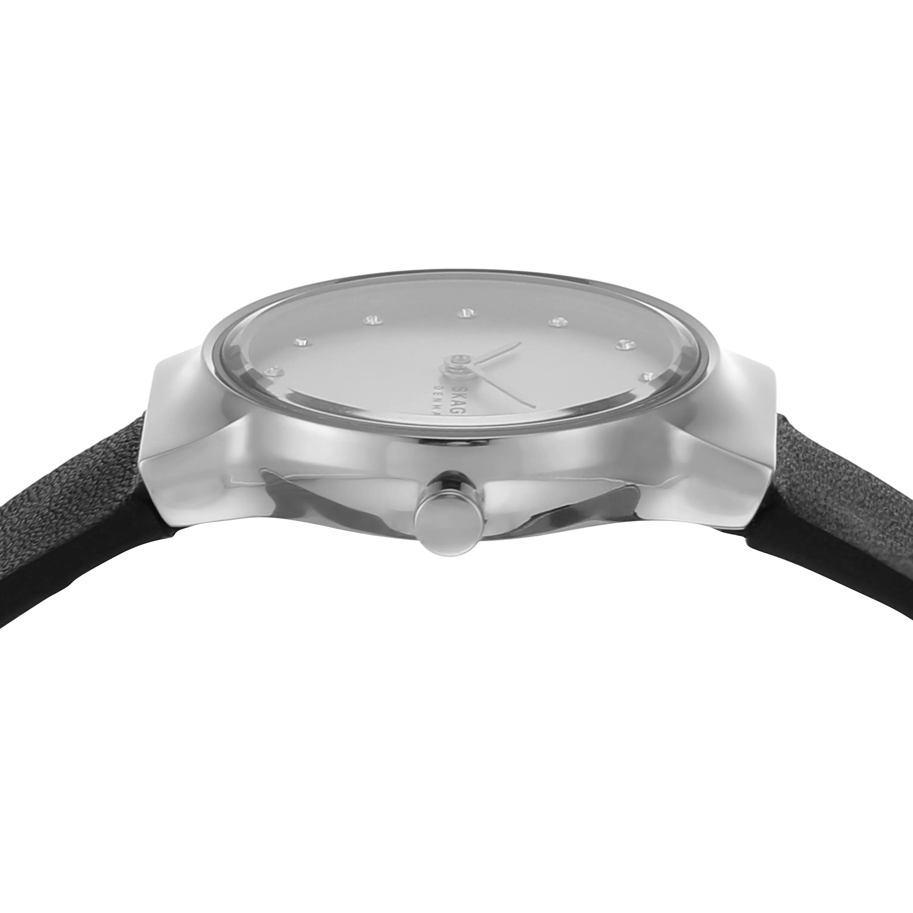 Skagen Freja Minimalist Black Leather Watch for Women SKW3119
