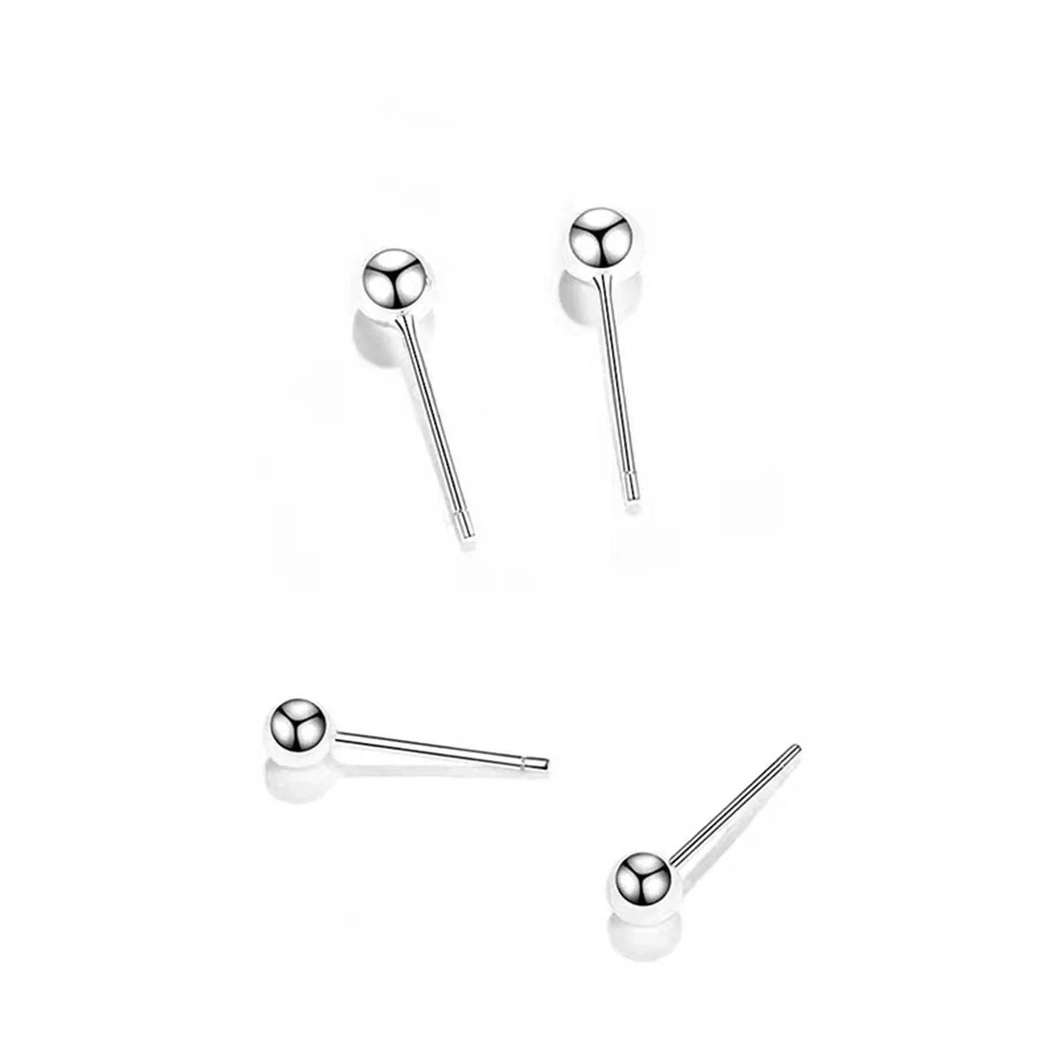 Sterling Silver Bead Earrings, Sanded Silver Ball Earrings, Shining Silver Bead Earrings, Silver Bead Stud Earrings, Very Tiny Stud Earrings