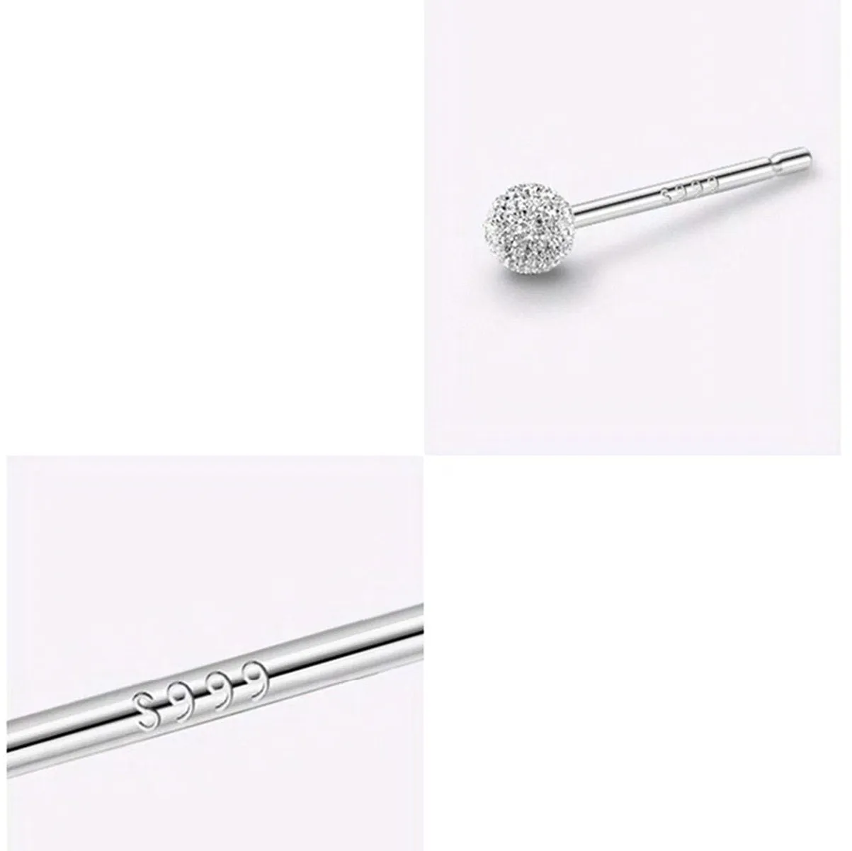 Sterling Silver Bead Earrings, Sanded Silver Ball Earrings, Shining Silver Bead Earrings, Silver Bead Stud Earrings, Very Tiny Stud Earrings