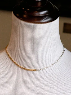 Susan Rifkin Curb  Paperclip Chain Necklace | Two Tone
