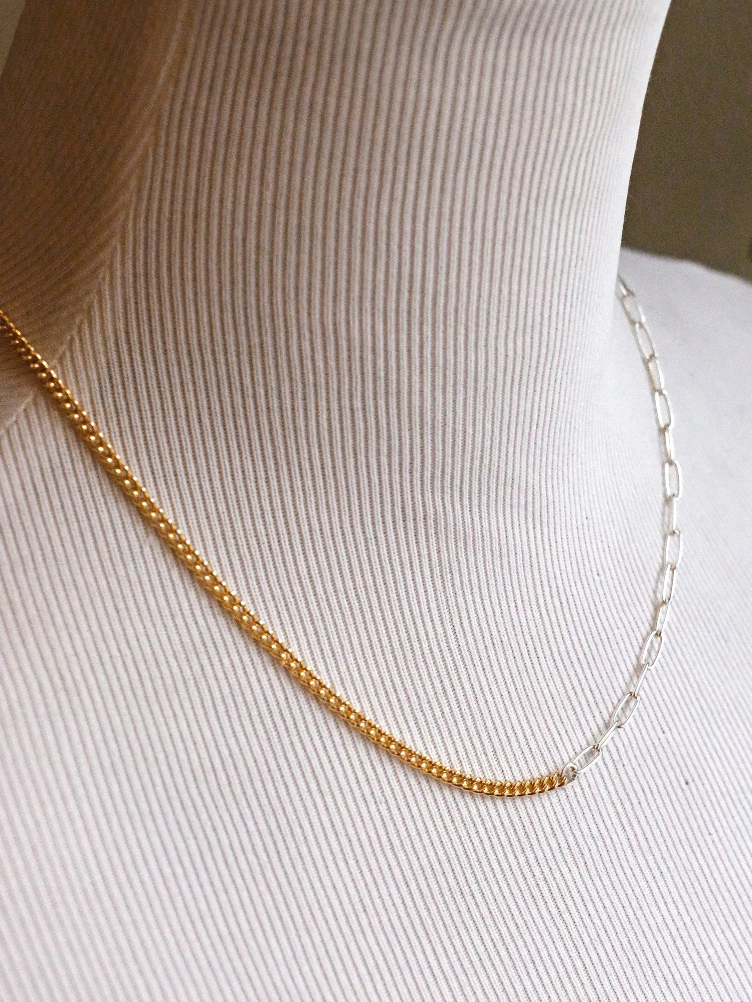Susan Rifkin Curb  Paperclip Chain Necklace | Two Tone