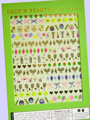 Tennis Club Nail Art Stickers