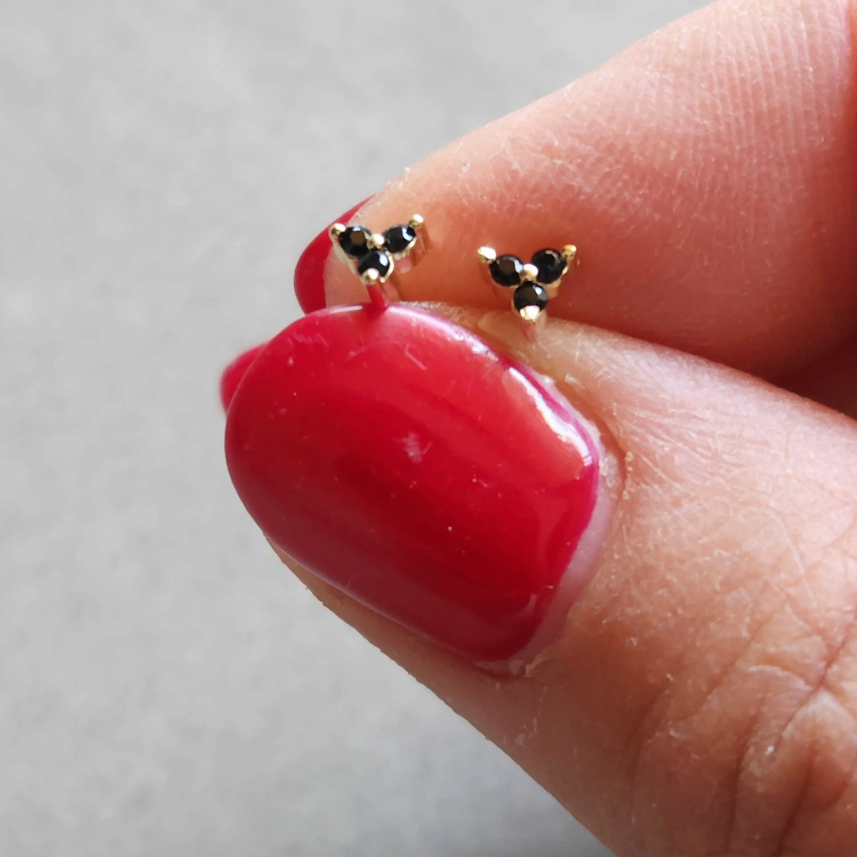 Tiny Black CZ Stud Earings